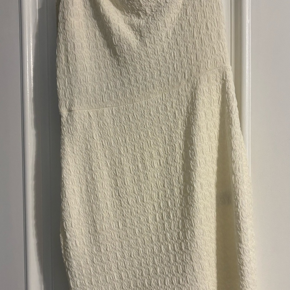 Fashion Nova Cream One Shoulder Dress